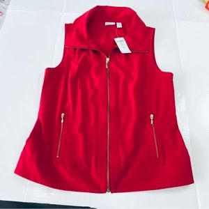 Zenergy by Chico’s vest Red Sleeveless Coat Trechvest Size small Medium size 0